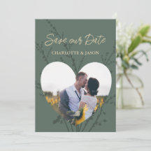 Skog Modernt Foto Hjärt Ram Spara Datum