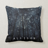 Skog Mörk Natt Glittrande Stjärnor Blå Himmel Anpa