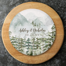 Skog och berg Natur Akvarell Magnet