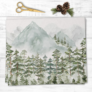 Skog och berg Natur Akvarell Presentpapper