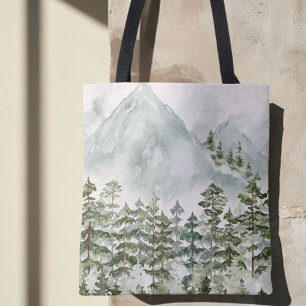 Skog och berg Natur Akvarell Tygkasse
