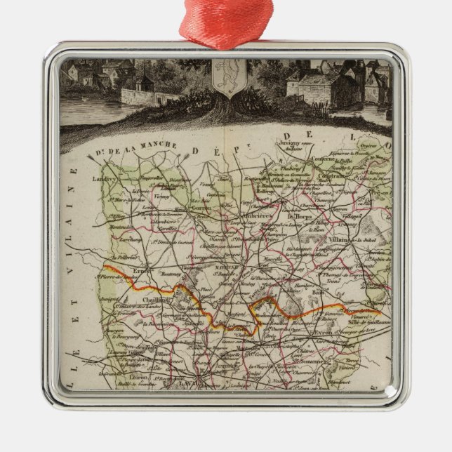 Skog områdesgränser julgransprydnad metall (Framsidan)