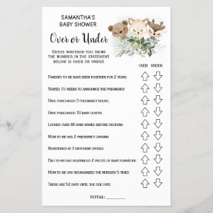 Skog över eller under baby shower tvåspråkigt kort flygblad