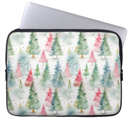 Skog, röda gröna tallar semester laptop fodral