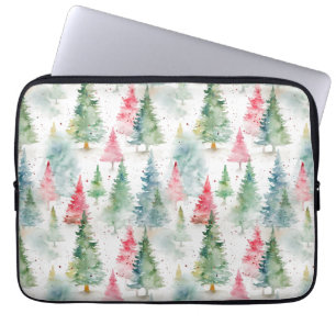 Skog, röda gröna tallar semester laptop fodral