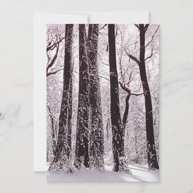 SKOG SNÖIG VINTERSCENERI  INBJUDNINGAR (Framsida)