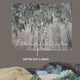 Skog som är täckt av grenar och snö poster