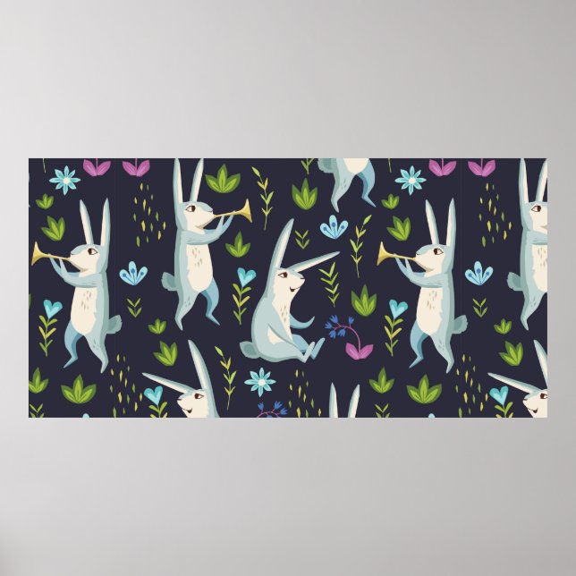 Skog, sömlös mönster poster (Framsidan)
