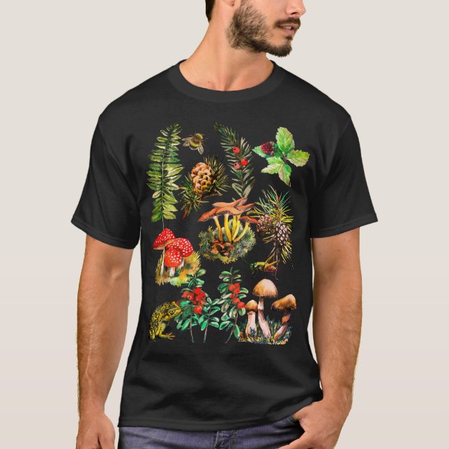 Skog, svampar av vild t shirt (Framsida)