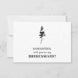 Skog Tall Indie Vill du vara min brudtjänsteflicka Inbjudningar