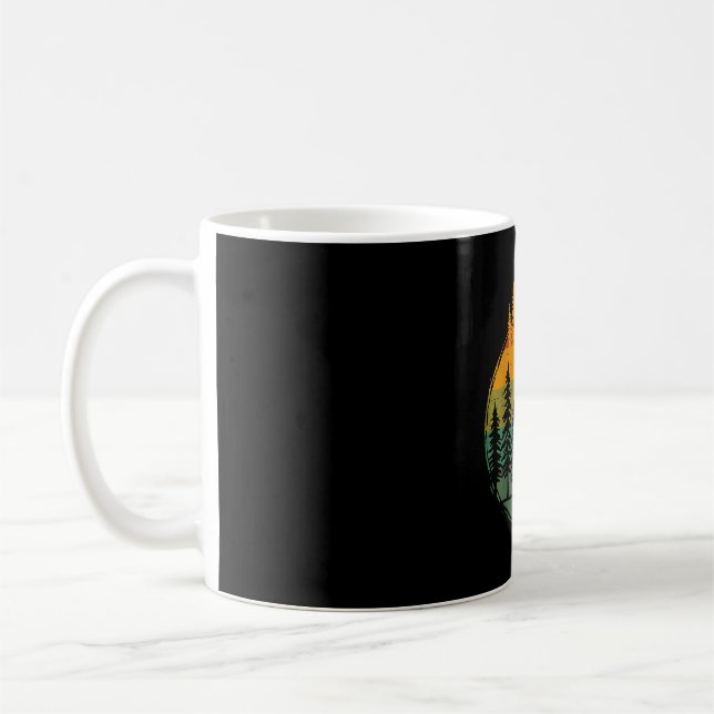 Skog tallar natur retro vandring camping män kaffemugg (Vänster)