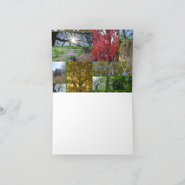 Skog/Träd Collage Tack Kort (Inuti)