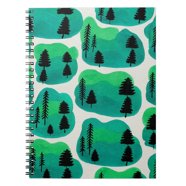 Skog/Träd vattenfärg Anteckningsbok (Framsidan)