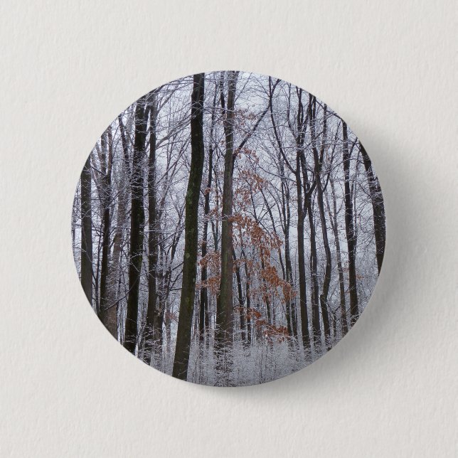Skog vinterlandskap fotografering med snö knapp (Framsida)