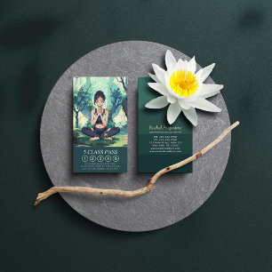 Skog Yoga Meditation Reiki Instruktör Klass Pass Lojalitetskort