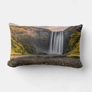 Skogafos Waterfall på morgonen Sunrise Lumbarkudde
