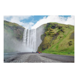 Skogafoss vattenfall - byn Skogar, Islandet Fototryck