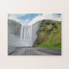 Skogafoss vattenfall - byn Skogar, Islandet Pussel