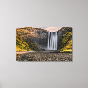 Skogafoss vattenfall i morgonsoluppgången canvastryck