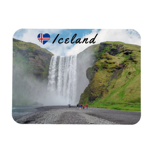 Skogafoss vattenfall - Skogar by, Island Magnet (Horisontell)