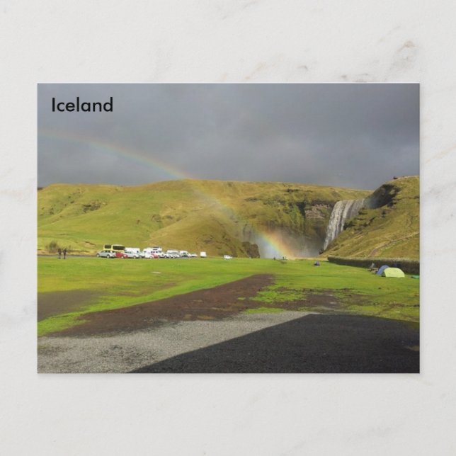 Skógafoss Waterfall, Skógá River, Södra Islandet Vykort (Framsida)