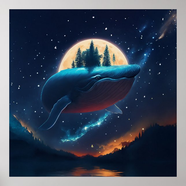 Skogar av havssabb från Humpback Whale Moonlight S Poster (Framsidan)