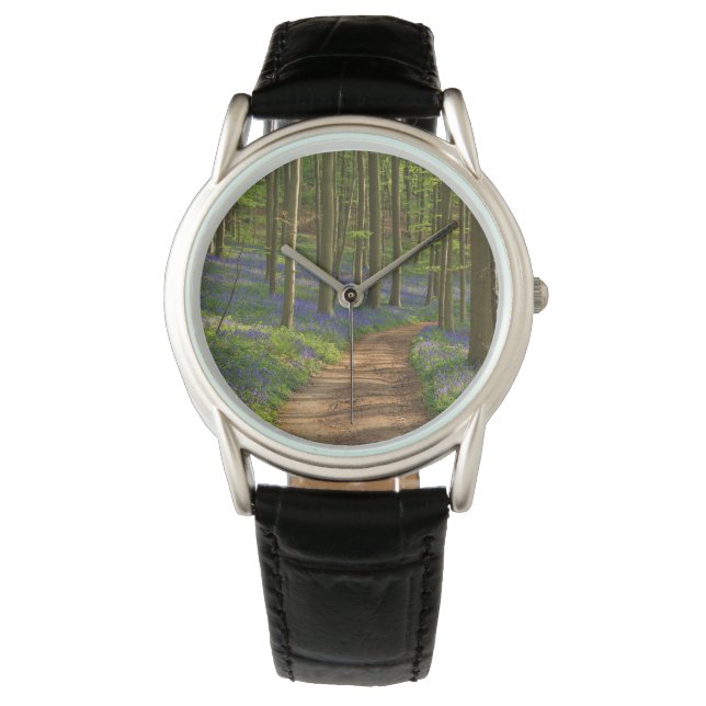Skogar | Bluebell Forest i Belgien Armbandsur (Framsida)