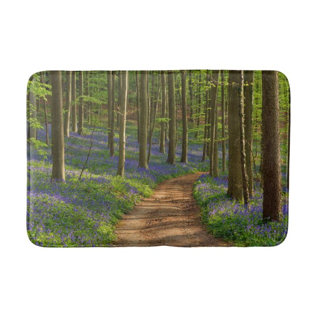 Skogar | Bluebell Forest i Belgien Badrumsmatta (Framsidan)