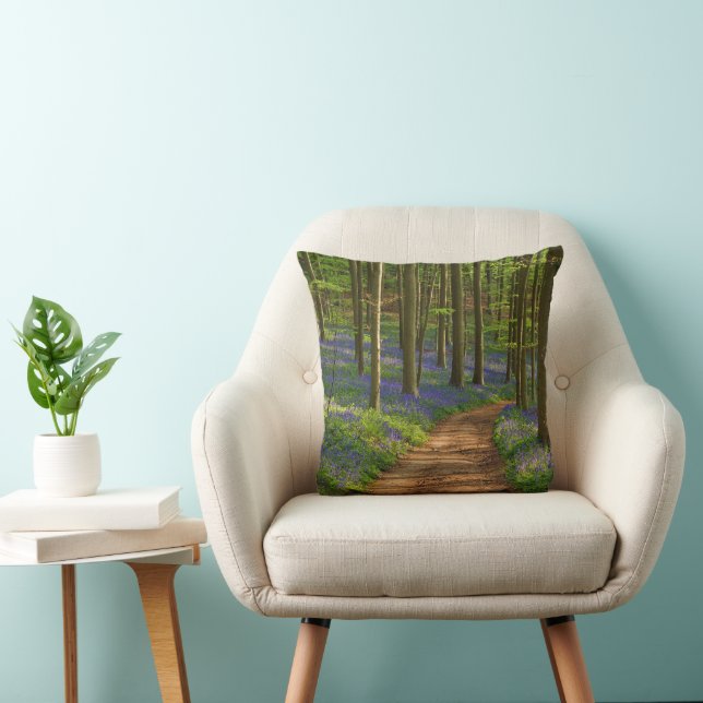 Skogar | Bluebell Forest i Belgien Kudde (Stol)