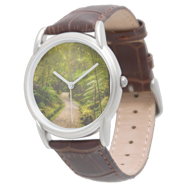 Skogar | Fotväg in i skogen Armbandsur (Vinklad)
