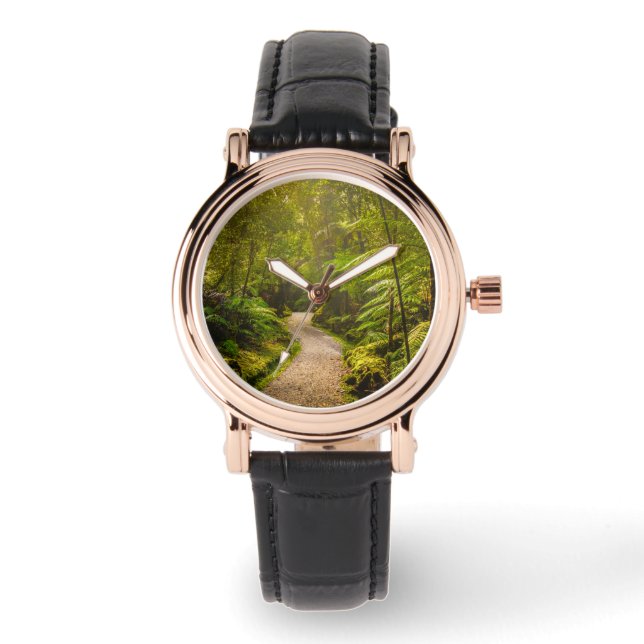 Skogar | Fotväg in i skogen Armbandsur (Framsida)