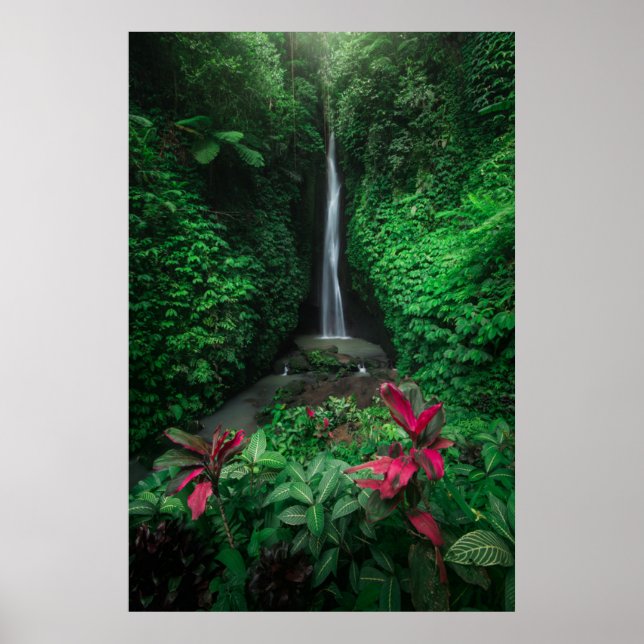 Skogar | Leke Leke Waterfalls på Bali Poster (Framsidan)