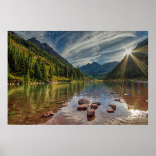 Skogar Maroon Klockor Colorado Poster