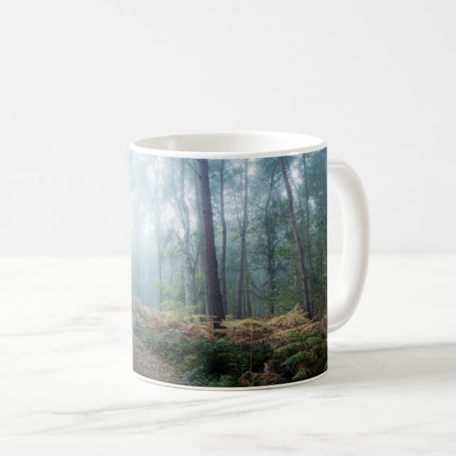 Skogar | Mörk Foggy Skogen Norfolk UK Kaffemugg (Framsida höger)
