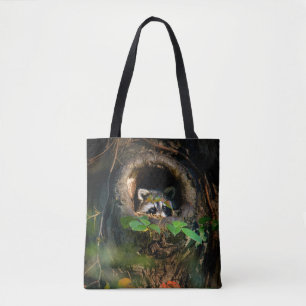 Skogar Raccoon Peeking Tygkasse