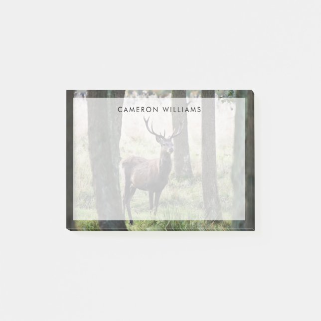 Skogar | Skogsmark och röd Hjort Post-it Block (Framsida)