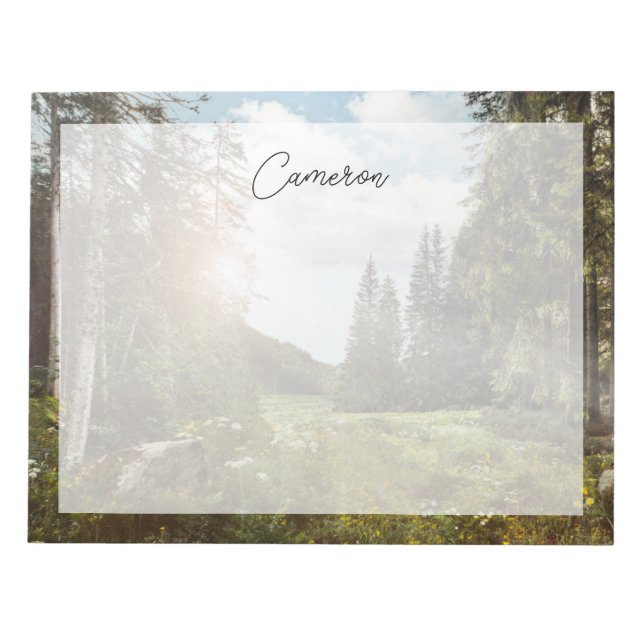 Skogar | Sol Peeking Thru Anteckningsblock (Framsida)