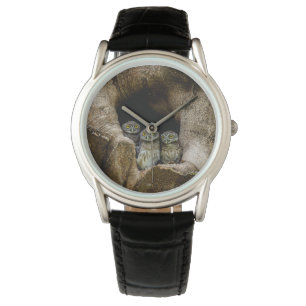 Skogar Tre Ugglor Tittar Armbandsur