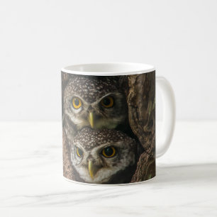 Skogar Två Uggla Tittar Kaffemugg