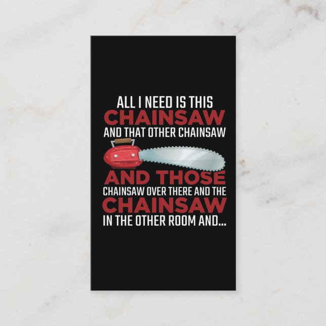 Skogarbetare Chainszawlumberjack Logger Forest Visitkort (Framsida)