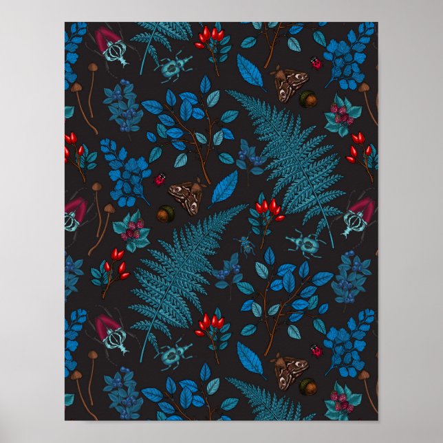 Skogbär, löv och kryp 1 poster (Framsidan)