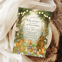Skogdjur i Woodland Storybook Forest Animals Baby  Inbjudningar