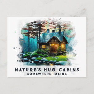*~* Skogen Cabin Ljus AP49 Snömålning Vykort