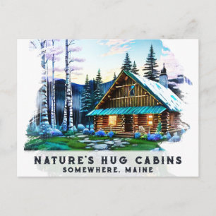 *~* Skogen Cabin Stream AP49 Snömålning Vykort