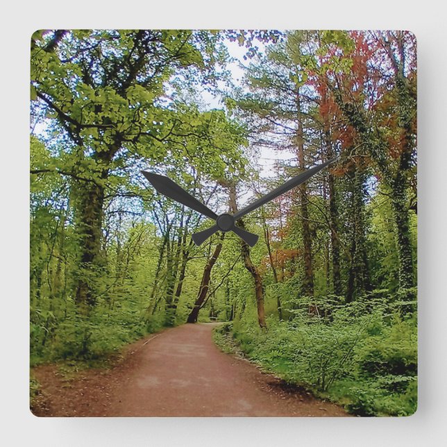 Skogen Fyrkantig Klocka (Framsida)