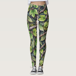 Skogen Golv utan sjölösa Mönster Camouflage Stil Leggings
