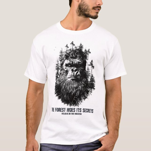 Skogen Gömmer sina hemligheter - Vintage Bigfoot T Shirt (Framsida)