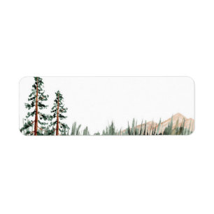 Skogen Gräs Blank från Rustic Elegance Mountains F Returadress Etikett