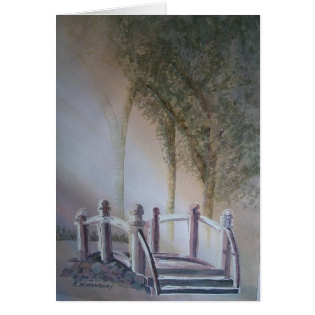 Skogen i soluppgång hälsningskort (Framsidan)