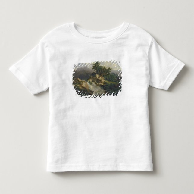 Skogen landskap med vattenfallet tee (Framsida)